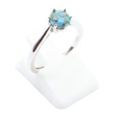 Bague Argent 925 'Rond Sublime' - Turquoise - Taille Réglable