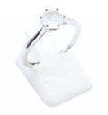 Bague Argent 925 'Rond Sublime' - Pierre de Lune - Taille Réglable