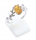 Bague Argent 925 'Murmure de Laurier' - Citrine - Taille Réglable