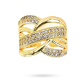 Bague Réglable Femme – Zirconiums Sertis Élégants | Pièce Intemporelle Plaquage Or