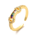 Bague Dorée Réglable Diamants CZ Couleurs