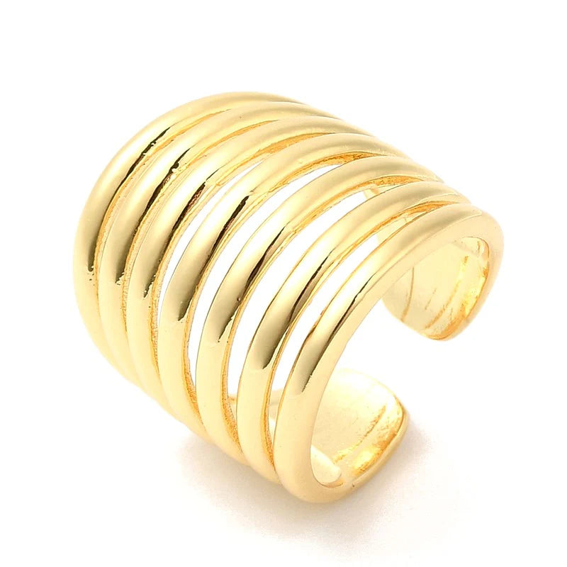 Bague Manchette Dorée Réglable – Plaquage Or 1 Micron