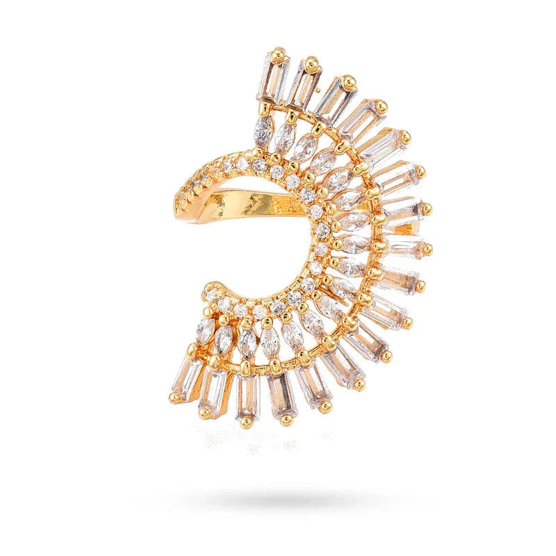 Bague Réglable Femme – Zirconiums Sertis Étincelants | Plaquage Or