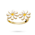 Bague Femme Réglable Fleur Pâquerette – Plaqué Rhodium 1 Micron