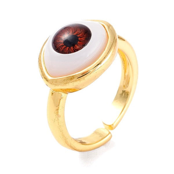 Bague Dorée Œil Oriental – Réglable | Plaquage Or 1 Micron