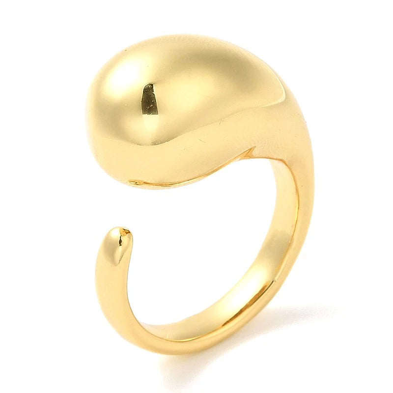 Bague Dorée Boule Réglable – Plaquage Or 1 Micron