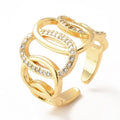 Bague Dorée Ovales Imbriqués – Réglable | Plaquage Or 1 Micron