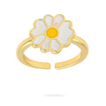 Bague Femme Réglable Fleur Marguerite – Plaqué Or 1 Micron