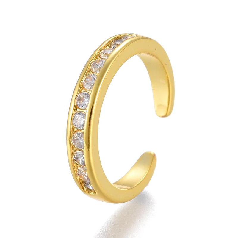 Bague de Pied Orteil Femme Réglable Diamants CZ Or – Plaquage Or