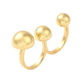 Double Bagues Femme Réglable Boules – Plaquage Or