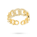 Bague Réglable Femme Entrelacée – Zirconiums Blancs Brillants | Élégance Quotidienne Plaquage Or