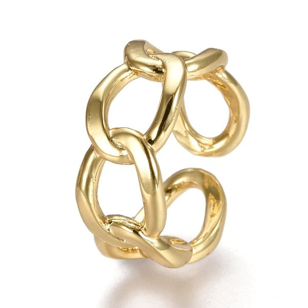 Bague Dorée Maille Chaîne – Réglable | Plaquage Or 1 Micron