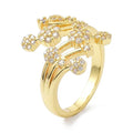Bague Dorée Bouquet de Fleurs – Réglable | Plaquage Or 1 Micron