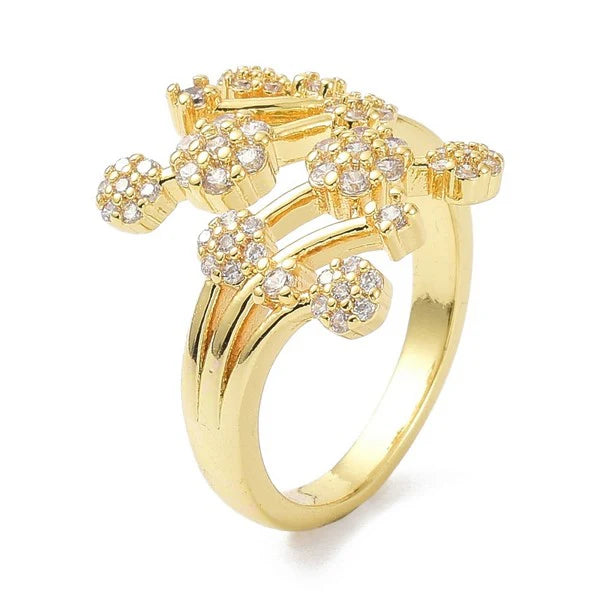 Bague Dorée Bouquet de Fleurs – Réglable | Plaquage Or 1 Micron