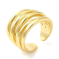 Bague Manchette Entrelacée Dorée Réglable – Plaquage Or 1 Micron