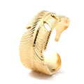 Bague Dorée Réglable Feuille d’Or | Plaquage Or 1 Micron