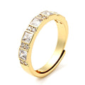 Bague Dorée Lignée Diamant CZ – Réglable | Plaquage Or 1 Micron