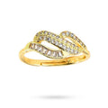 Bague Réglable Femme Entrelacée – Zirconiums Blancs Sertis | Plaquage Or