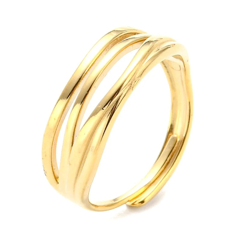 Bague Femme Réglable Lignée – Plaquage Or