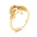 Bague Femme Réglable Arbre de Vie Diamants CZ Sertis – Plaquage Or