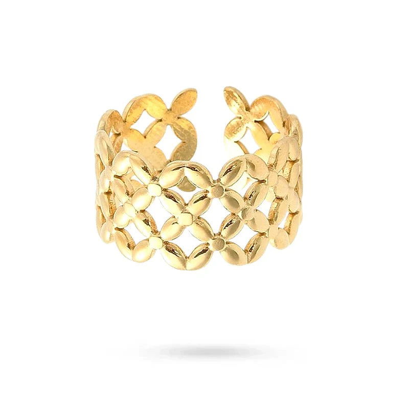 Bague Femme Réglable Entrelacée – Plaqué Rhodium 1 Micron