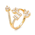 Bague Dorée Diamant CZ Réglable – Plaquage Or 1 Micron