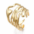 Bague Dorée Réglable Large | Plaquage Or 1 Micron