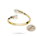 Bague Réglable Femme – Zirconiums Blancs Scintillants | Glamour & Confort Plaquage Or