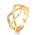 Bague Dorée Vagues – Réglable | Plaquage Or 1 Micron