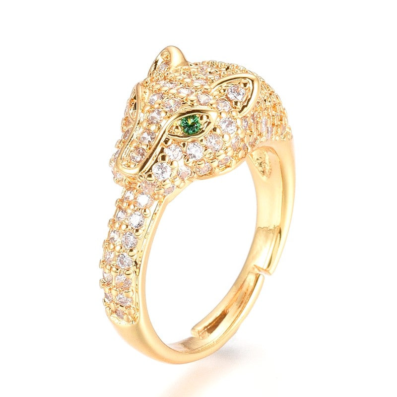 Bague Dorée Réglable Motif Léopard | Plaquage Or 1 Micron