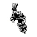 Pendentif Cobra Cisélé – Acier 316 Argenté | Rock & Biker