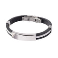 Bracelet Acier Inoxydable, Cuir & Cordon Blanc – Style Rock 20 cm