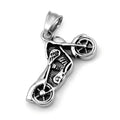 Pendentif Acier 316 Argenté Petite Moto Cisélée – Style Gothique Rock Biker – 3,5 x 2,5 cm