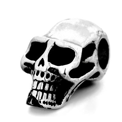 Pendentif Tête de Mort Chromé – Acier 316 | Charm Skull Homme | Style Rock & Biker
