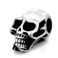 Pendentif Tête de Mort Chromé – Acier 316 | Charm Skull Homme | Style Rock & Biker