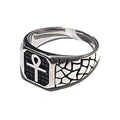 Bague Chevalière Acier Inoxydable Argentée – Croix Gravée