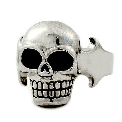Bague Chevalière Skull Discret – Acier 316 Argentée