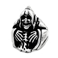 Bague Faucheuse Ciselée – Acier 316 Argenté | Dark & Gothique | 3 cm