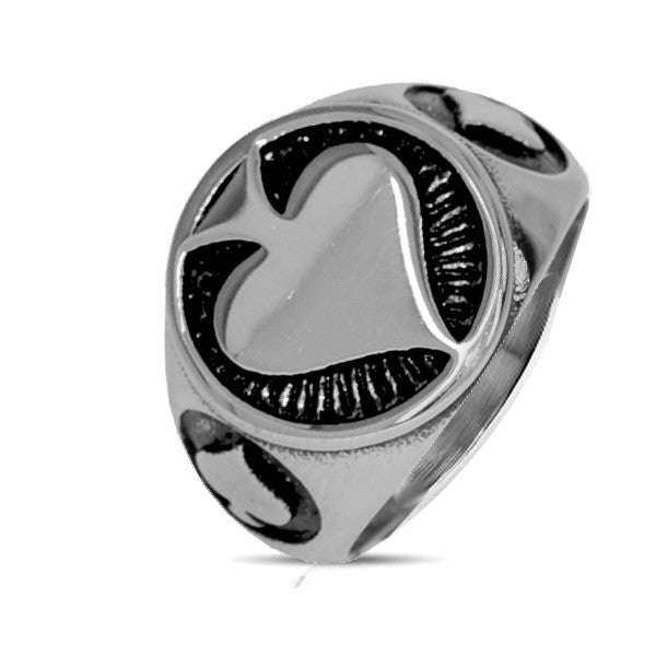 Bague Homme Acier 316 Carte Pic Argentée – 18 mm