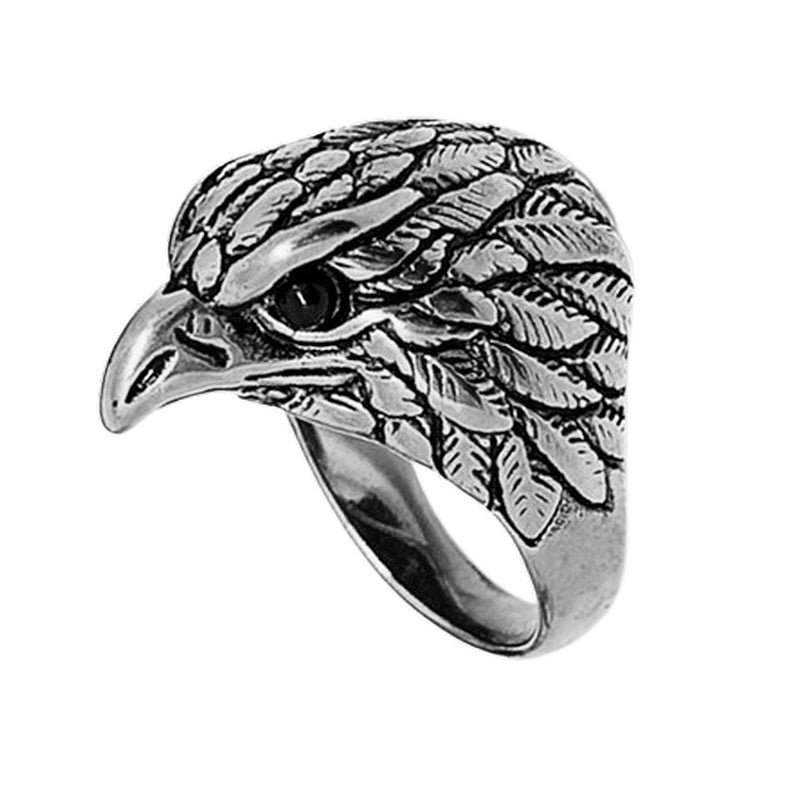 Bague Tête d’Aigle Argentée | Acier Inoxydable