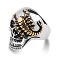 Bague Acier 316 Tête de Mort Scorpion – 30 mm