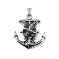 Pendentif Aigle Encre de Marine Argenté | Acier Inoxydable 316 – Rock & Biker