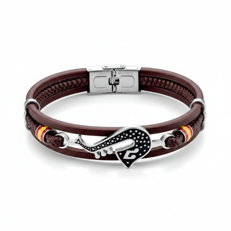 Bracelet Cuir Tressé Trombone – Bijou Musicien