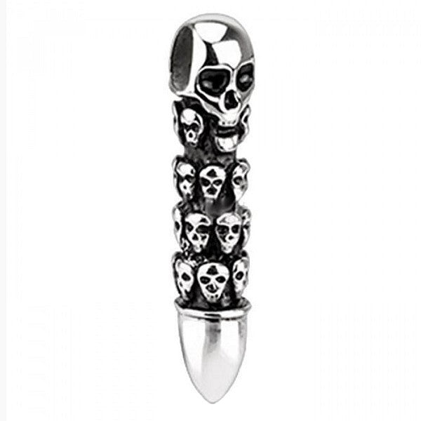 Pendentif Têtes de Mort – Acier 316 Argenté | Gothique & Biker
