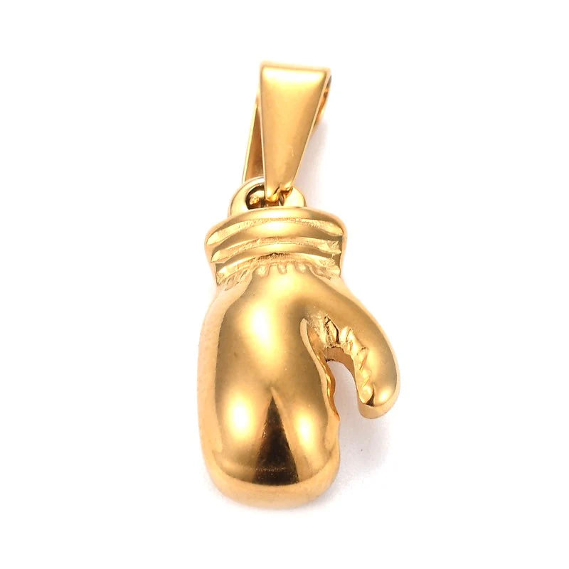 Pendentif Gant de Boxe Doré | Acier Inoxydable 316 – Rock & Biker