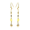 Boucles d'oreilles Étoile Tombantes Citrine Pierre Naturelle – Acier Inoxydable 316
