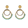 Boucles d'oreilles Pendantes Laurie – Acier Inoxydable & Turquoise d'Afrique – Pierre Naturelle