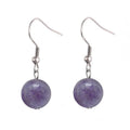 Boucles d'oreilles Tombantes Acier Inoxydable Pierre Naturelle Améthyste
