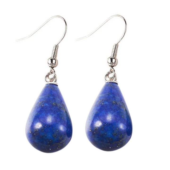 Boucles d'oreilles goutte – Acier inoxydable 316L & Lapis Lazuli naturel