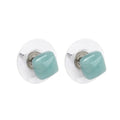 Boucles d'oreilles puce carré – Acier inoxydable 316L & Amazonite naturelle